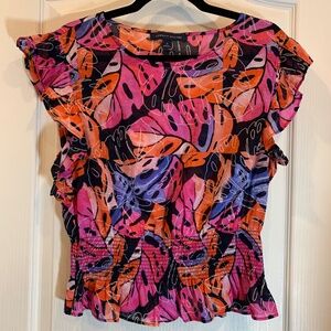 Tommy Hilfiger – Floral Print Short Sleeve Top - Medium